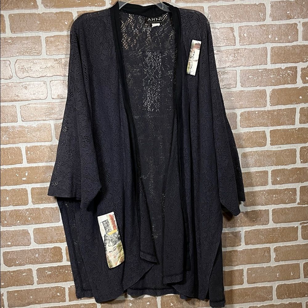 Ahni Handmade Duster Mixed Media Patchwork Cardigan Art to Wear oversized